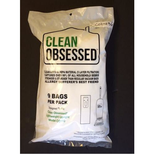 Antique White CLEAN OBSESSED CO202 Lightweight Upright HEPA FILTER BAGS 9/Pk,