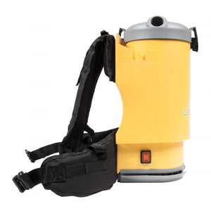 Light Goldenrod Excellent Backpack Vacuum - Cushion Shoulder Straps & Waist Belt - 1.5 gal (6 L) Tank Capacity - HEPA Filtration